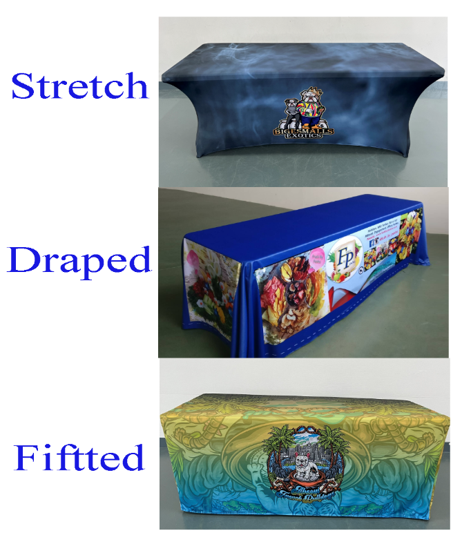 Trade Tent Side Wall, Flags and Table Cloths